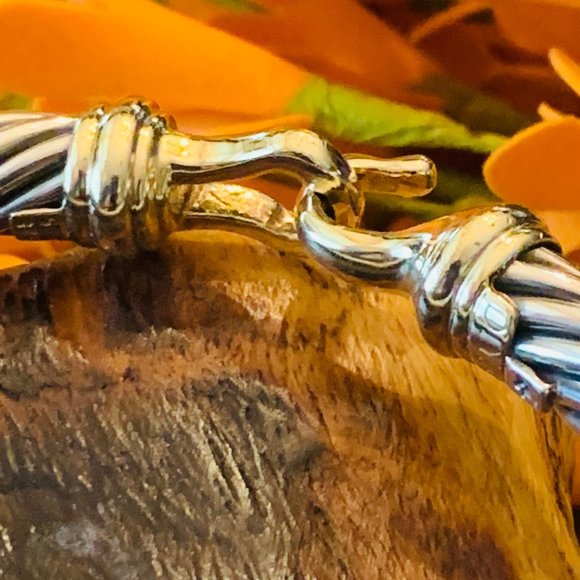 SOLD      David Yurman 18k Sterling 7mm Cable Bracelet - Picture 3 of 3